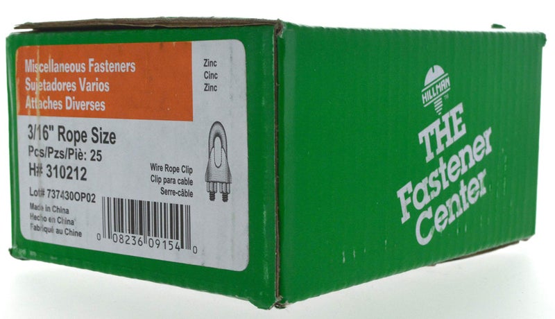 Hardware Essentials 310212 Zinc Wire Rope Clip (3/16-inch) 25 Pack - Image 2